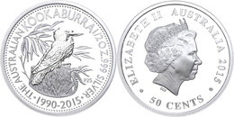 50 Cents, 2015, 25. Jahre Kookaburra - Coin Show In Beijing, 1/2 Unze Silber, Etui Mit OVP Und Zertifikat. Auflage Nur 2 - Altri & Non Classificati