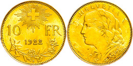 10 Franken, Gold, 1922, Fb. 503, Vz.  Vz - Sonstige & Ohne Zuordnung