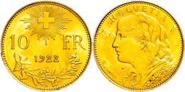 10 Franken, Gold, 1922, Fb. 503, Vz.  Vz - Autres & Non Classés