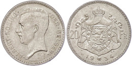 20 Francs, 1934, Albert I., Der Belgen, Randfehler, Vz.  Vz - Sonstige & Ohne Zuordnung
