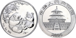 10 Yuan, Silber, 2006, Panda, Ohne Wertangabe, 20,23 G, Vgl. KM 1664, In Kapsel, Berührte PP.  PP - China