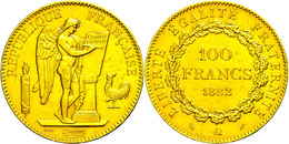 100 Francs, Gold, 1882, Stehender Genius, Fb. 590, Kl. Rf., Ss-vz.  Ss-vz - Sonstige & Ohne Zuordnung