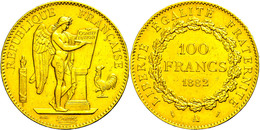 100 Francs, Gold, 1882, Stehender Genius, Fb. 590, Kl. Rf., Ss-vz.  Ss-vz - Altri & Non Classificati