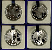 Set Zu 2x 10 Euro, 2012, Le Chat Botte, Je 900er Silber, In Etuis Mit OVPs Und Zertifikaten. Auflage Je Münze 5.000 Stüc - Autres & Non Classés