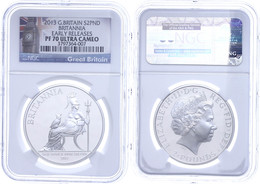 2 Pounds, 2013, Britannia, In Slab Der NGC Mit Der Bewertung PF70 Ultra Cameo, Early Releases, Big Ben Label. - Sonstige & Ohne Zuordnung