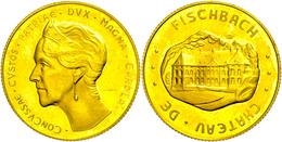 Goldmedaille (40 Francs), O.J. (1976), Schloss Fischbach, Probst 011(12), Wz. Kratzer, PP. Auflage 6500 Stück.  PP - Luxembourg