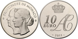 10 Euro, 2011, Albert II., Auf Die Hochzeit, Auflage Nur 4000 Stück!, Mit Zertifikat In Schatulle Und OVP, PP.  PP - Andere & Zonder Classificatie