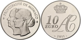 10 Euro, 2011, Albert II., Auf Die Hochzeit, Auflage Nur 4000 Stück!, Mit Zertifikat In Schatulle Und OVP, PP.  PP - Altri & Non Classificati