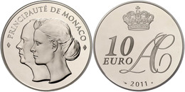 10 Euro, 2011, Albert II., Auf Die Hochzeit, Mit Zertifikat In Schatulle Und OVP, PP. Auflage Nur 4000 Stück!  PP - Autres & Non Classés