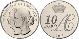 10 Euro, 2011, Albert II., Auf Die Hochzeit, Mit Zertifikat In Schatulle Und OVP, PP. Auflage Nur 4000 Stück!  PP - Otros & Sin Clasificación