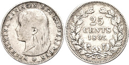 25 Cent, 1895, Wilhelmina, Schulman 850, S-ss.  S-ss - Autres & Non Classés
