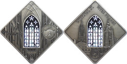 10 Dollars, 2013, Holy Windows - St. Vitus Prague, 50g Silber, Antik Finish, Etui Mit OVP Und Zertifikat, St. Auflage Nu - Palau