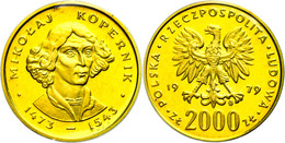 2000 Zloty, Gold, 1979, Nikolaus Kopernikus, Fb. 122, Verschweißt, PP. Auflage Nur 5000 Stück!  PP - Polonia