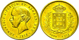 5000 Reis, Gold, 1862, Luis I., Fb. 150, Ss-vz.  Ss-vz - Portogallo