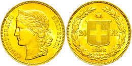 20 Franken, Gold, 1896, Fb. 495, Kl. Rf., Vz.  Vz - Autres & Non Classés