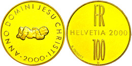 100 Franken, Gold, 2000, Heiliges Jahr 2000, 20,32 G Fein, Fb. 519, In Kapsel, In Originalausgabeschatulle Der Swissmint - Otros & Sin Clasificación