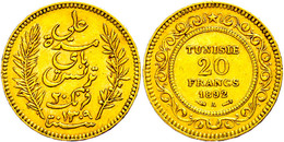 20 Francs, Gold, 1892, Ali Bei, Fb. 12, Ss.  Ss - Tunisie