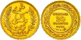 20 Francs, Gold, 1899, Ali Bei, Fb. 12, Ss.  Ss - Tunisie