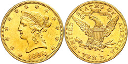 10 Dollars, Gold, 1898, Liberty Head, Philadelphia, Fb. 158, Kratzer Und Randfehler, Ss.  Ss - Autres & Non Classés