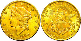 20 Dollars Gold, 1900, Philadelphia, Fb. 177, Wz. Rf., Avers Ss-vz, Revers Vz. - Sonstige & Ohne Zuordnung