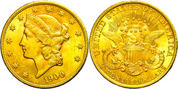 20 Dollars Gold, 1900, Philadelphia, Fb. 177, Wz. Rf., Avers Ss-vz, Revers Vz. - Andere & Zonder Classificatie