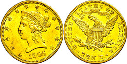 10 Dollars, Gold, 1907, Liberty Head, Philadelphia, Fb. 158,Kratzer, Ss-vz.  Ss-vz - Sonstige & Ohne Zuordnung