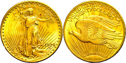 20 Dollars, Gold, 1924, Philadelphia, Fb. 185, Kratzer, Randfehler, Vz-st.  Vz - Altri & Non Classificati