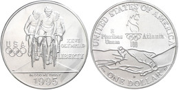 1 Dollar, Silber, 1995, XXVI. Olympische Sommerspiele 1996 In Atlanta-X. Paralympische Sommerspiele 1996 In Atlanta-2. A - Sonstige & Ohne Zuordnung