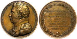 Frankreich, Bronzemedaille (Dm. Ca. 50,60mm, Ca. 70,18g), 1820, Von F. Caqué. Av: Brustbild Nach Links, Darum Umschrift. - Otros & Sin Clasificación