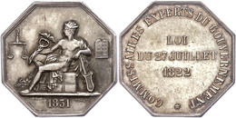 Frankreich, Oktogonales Silberjeton (ca. 31,50x31,50mm, Ca. 16,05g), 1831, Von Domard. Av: Sitzender Merkur Mit Stab Sit - Otros & Sin Clasificación