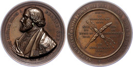 Belgien, Bronzemedaille (Dm. Ca. 54,10mm, Ca. 83,62g), 1845, Von Hart, Auf Eugèn Süe. Av: Brustbild Nach Links, Darum Um - Autres & Non Classés