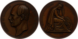 Belgien, Bronzemedaille (Dm. Ca. 70,10mm, Ca. 131,55g), 1860, Von L. Wiener, Auf Charles Brouckere. Av: Kopf Nach Links, - Other & Unclassified