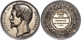 Frankreich, Napoleon III., Silbermedaille (Dm. Ca. 41,70mm, Ca. 34,86g), 1860, Von F. Caqué. Av: Kopf Nach Links, Darum  - Otros & Sin Clasificación