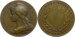 Frankreich, Nimes, Bronzemedaille (Dm. Ca. 42mm, Ca. 31,05g), O.J., Von O. Roty. Av: Büste Der Marianne Nach Links, Daru - Sonstige & Ohne Zuordnung