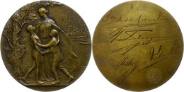 Belgien, Bronzemedaille (Dm. Ca. 70mm, Ca. 121,37g), 1908, Von G. Devreese. Av: Stehende Weibliche Gestalt Mit Zwei Jüng - Other & Unclassified