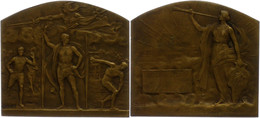 Frankreich, Rechteckige Bronzeplakette (ca. 50,50x45,80mm, Ca. 58,24g), O.J., Von E. Télier. Av: Stehender Athlet Mit Zw - Otros & Sin Clasificación