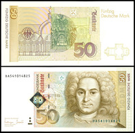 50 Deutsche Mark, Bundesbanknote, 2.1.1996, Serie DA5410148Z5, Ro. 309 A, Minimaler Bug Oben Und Unten, Erhaltung II., K - Autres & Non Classés