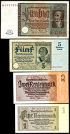 Deutsche Rentenbank 1923-1937, 4x Rentenbankscheinen In Den Wertstufen 1, 2, 5 Und 50 Rentenmark, Ro. 164 B, 165, 166 B  - Autres & Non Classés