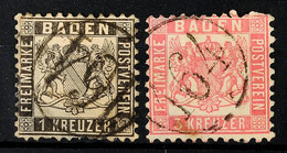 "164" (Einring) - BAHNPOST, Je Zentrisch Klar Auf 1 Kr. Schwarz (Mängel + Rep.) Und 3 Kr. Rosa (helle Stelle), Katalog:  - Otros & Sin Clasificación