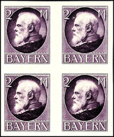 2 Mark König Ludwig III, Friedensdruck, Ungezähnt, Viererblock, Tadellos Postfrisch, Mi. 480.-, Katalog: 105IU(4) ** - Otros & Sin Clasificación