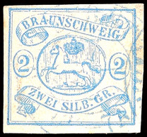 2 Sgr. Preußischblau, Farbfrisches, Allseits Breitrandiges Exemplar Mit Blauem K2 Von Wolfenbüttel, Kleiner Bug, Sonst T - Andere & Zonder Classificatie