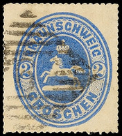 2 Gr. Blau Mit Nummernstempel, Tadellos, Gepr. Lange BPP "einwandfrei", Mi 160.-, Katalog: 19 O - Autres & Non Classés