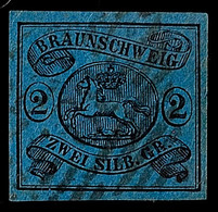 "29" - Kreiensen, Recht Klar In Schwarz Auf 2 Sgr. Schwarz Auf Blau, Voll- Bis Breitrandig, Pracht, Katalog: 7a O - Brunswick