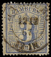 "HAMBURG 12.12.67", Schwarzer K2 Des Preuß. Postamtes Auf 3 S. Gezähnt, Marke Nicht Ganz Perfekt, Katalog: Hamburg15 O - Hambourg