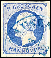 2 Gr. Blau Mit Plattenfehler "Wertziffer 2 Unten Beschädigt", Allseits Gut Gerandet, Gestempelt "HECHTHAUSEN 23/12", Gep - Hanovre