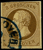 3 Gr. Braun; Sauber Gestempeltes Kabinettstück; Gepr. Dietrich (70.-), Katalog: 19a O - Hannover