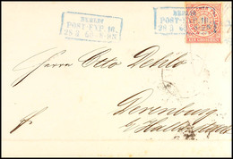 "BERLIN POST-EXP.16. 28 8 68" - Blauer Ra2, KBHW 417 B (140 Punkte), Auf Brief 1 Gr. Nach Derenburg, Vollst.. Inhalt, Ka - Otros & Sin Clasificación