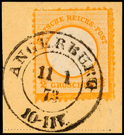 "ANGERBURG 11 1 73" - K2, OPD Gumbinnen, Klar Auf Pracht-Briefstück 1/2 Gr. Orange Kleiner Schild, Bedarfszähnung, Katal - Other & Unclassified