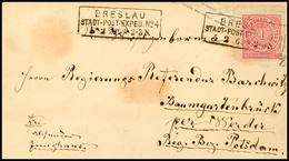 "BRESLAU STADT-POST-EXPED. No4 5 2 69" - Ra3, Auf GS-Aufbrauchsumschlag NDP 1 Gr. Auf Preußen 3 Sgr. Nach Baumgartenbrüc - Other & Unclassified