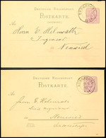 "BURGBROHL" - K2, OPD Koblenz, Spät Nach Verwendet Mit Daten Aus 1887 Auf Zwei Versch. GS-Postkarten DR 5 Pfg, Kleine Mä - Other & Unclassified